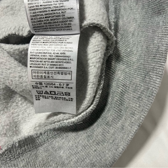 GAP Kids Girls Size Small 6-7 Gray & Pink Jogger Sweatpants Set Full Zip Hoodie - Picture 9 of 15